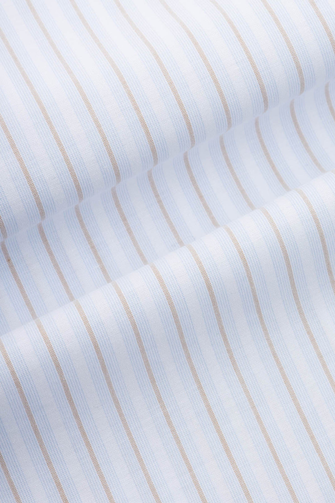 Striped White & Light Blue & Light Beige Smart Casual Shirt - 3