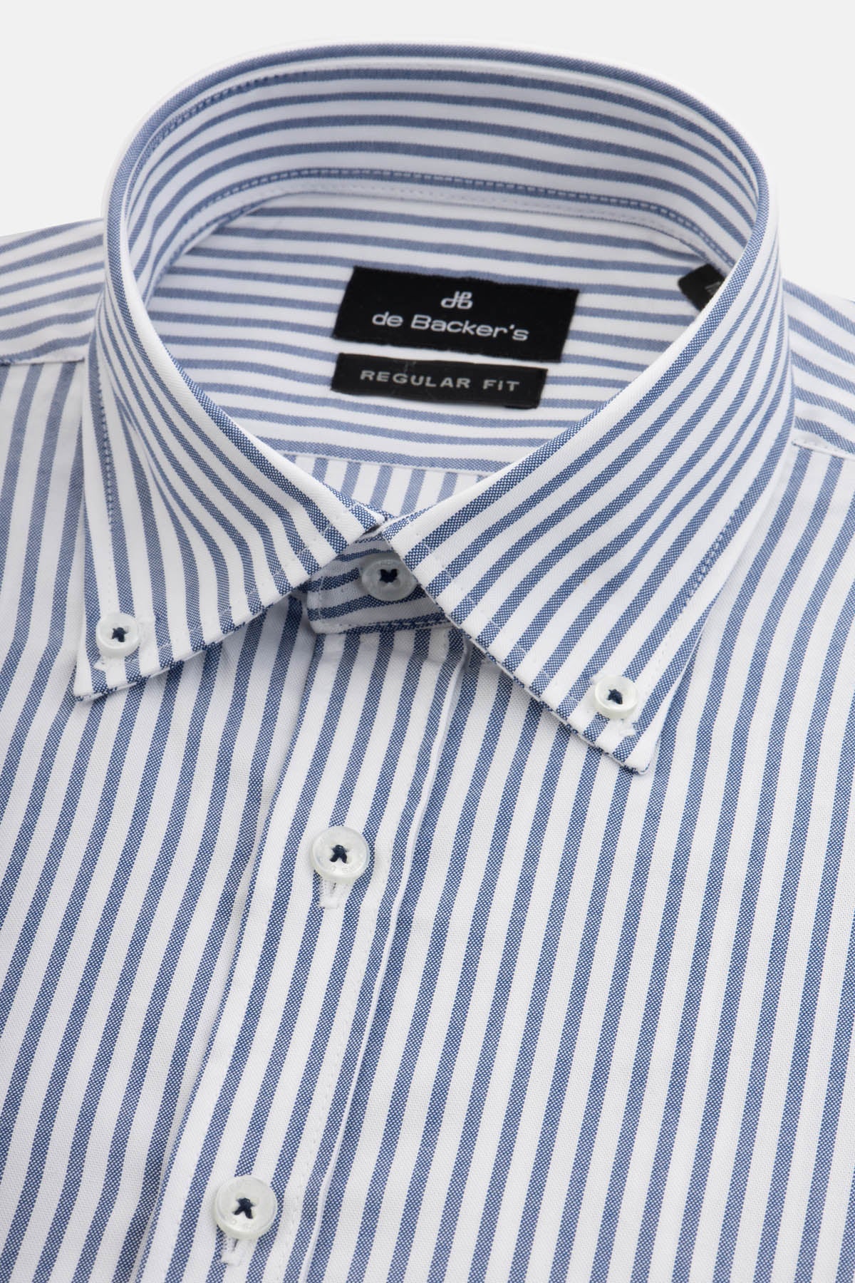 Striped White & Navy Smart Casual Shirt