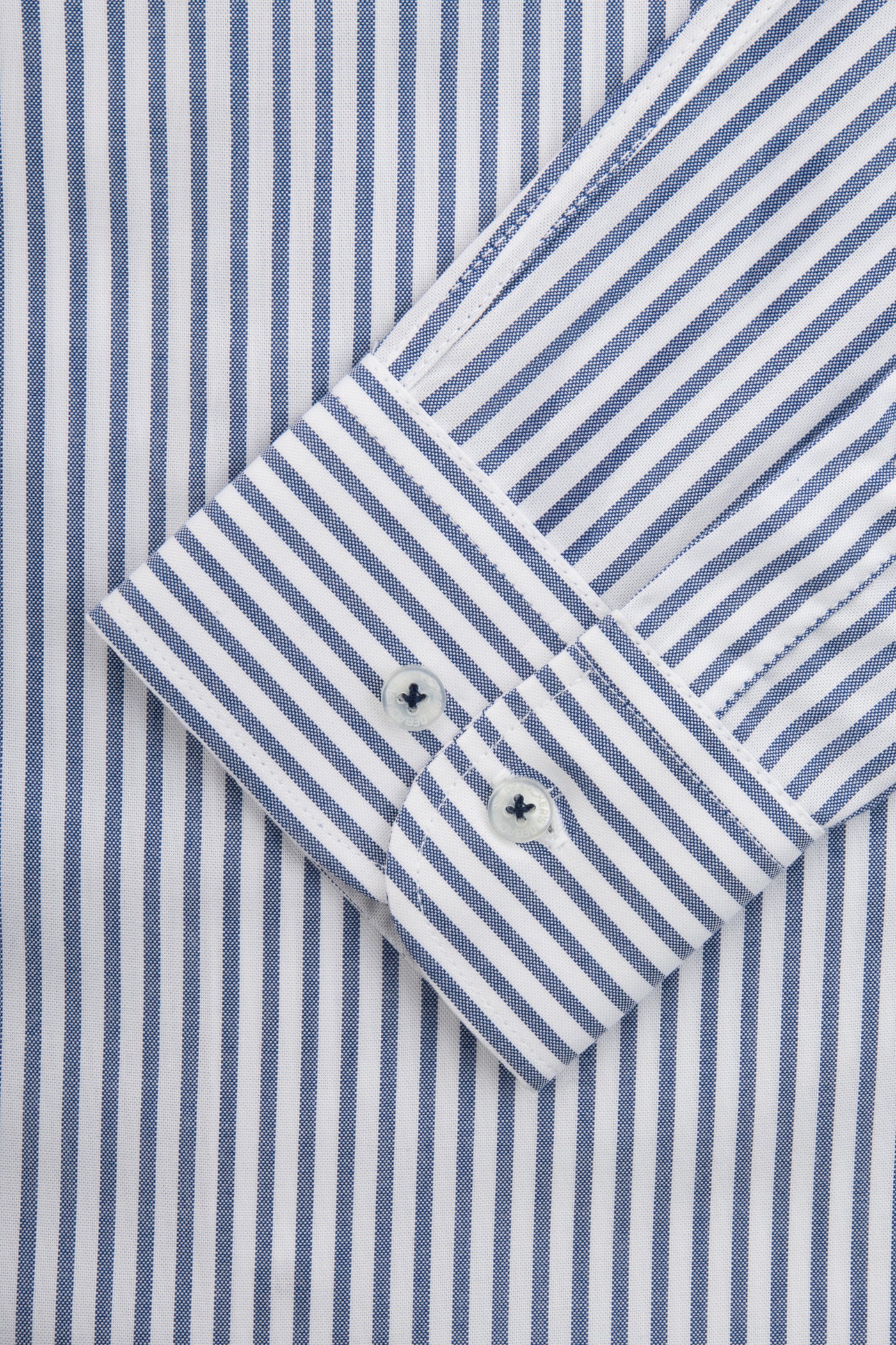 Striped White & Navy Smart Casual Shirt