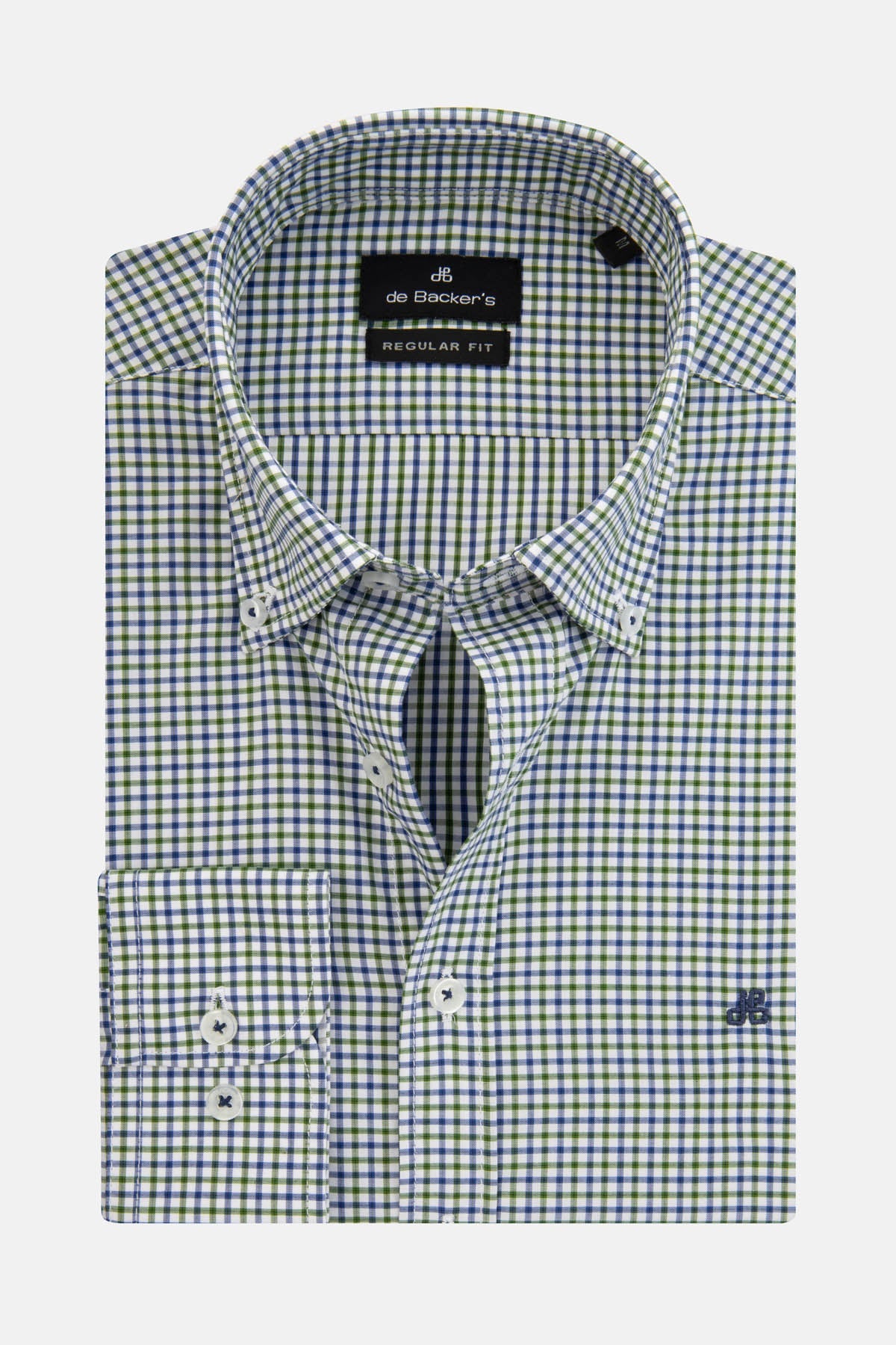 Checked White & Light Green Smart Casual Shirt - 1