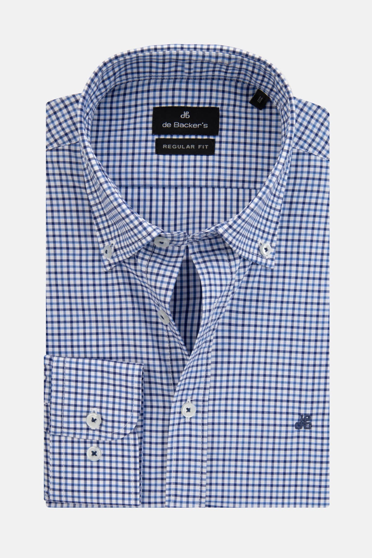 Checked Blue & Navy & White Smart Casual Shirt - 1