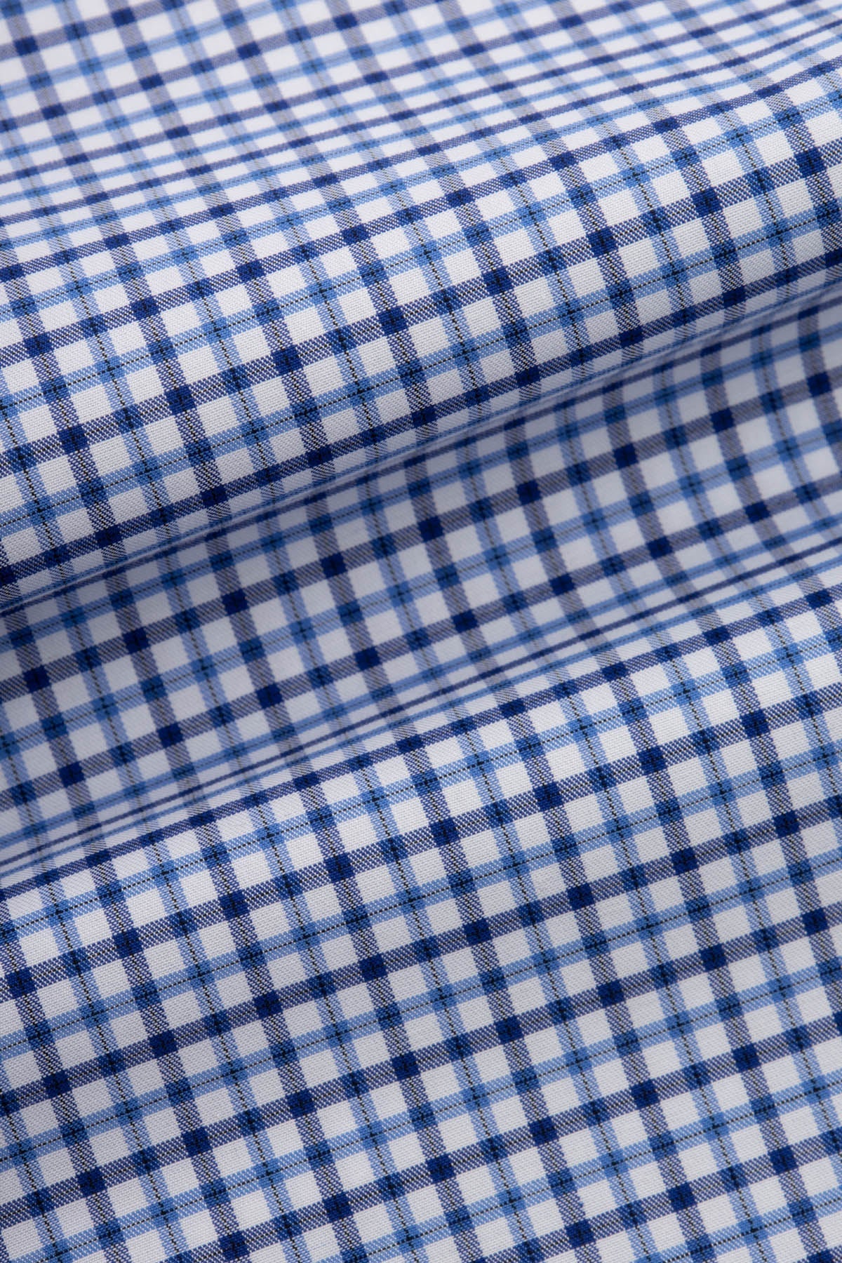 Checked Blue & Navy & White Smart Casual Shirt