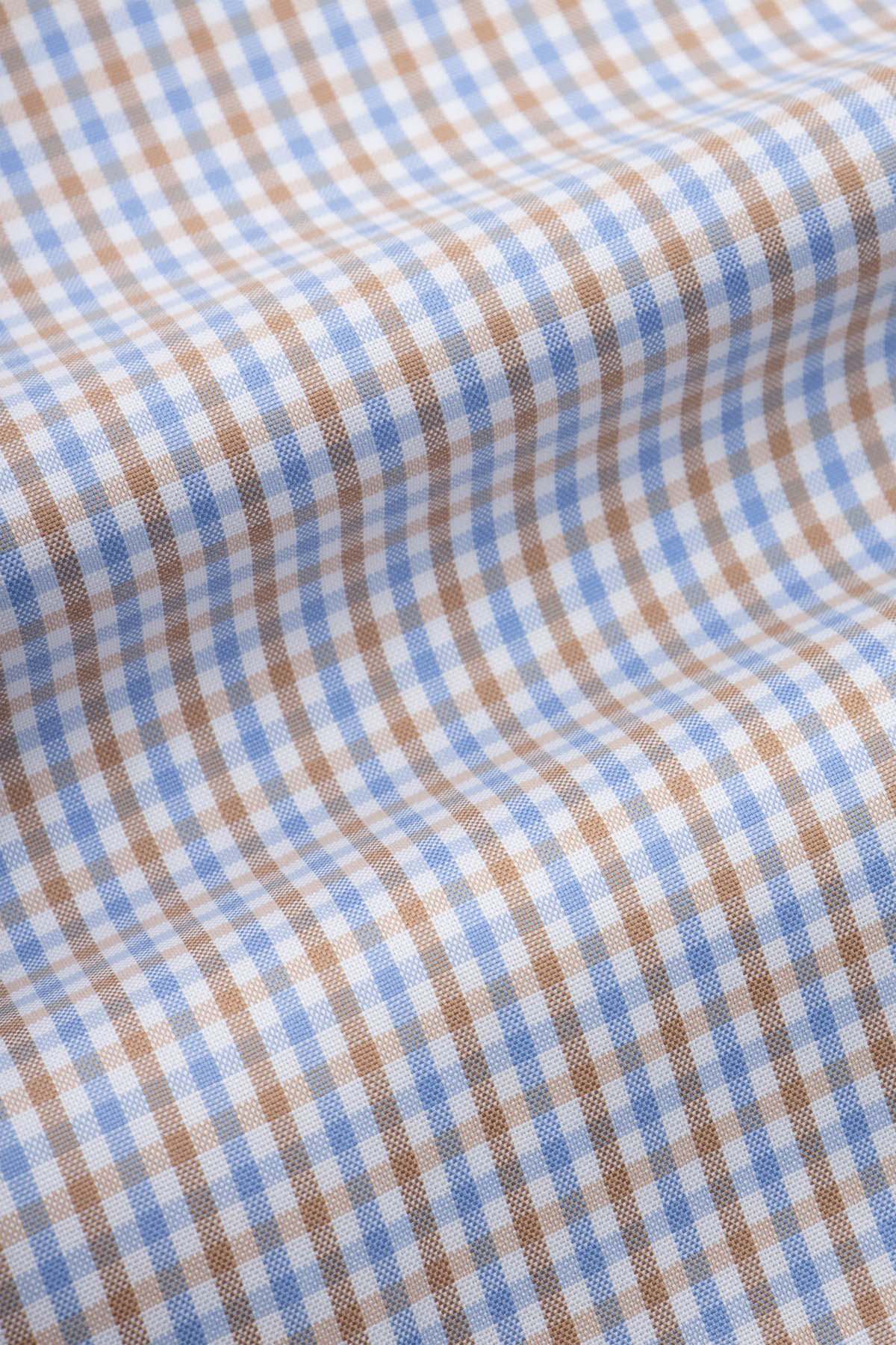 Checked Light Blue & Brown & White Smart Casual Shirt