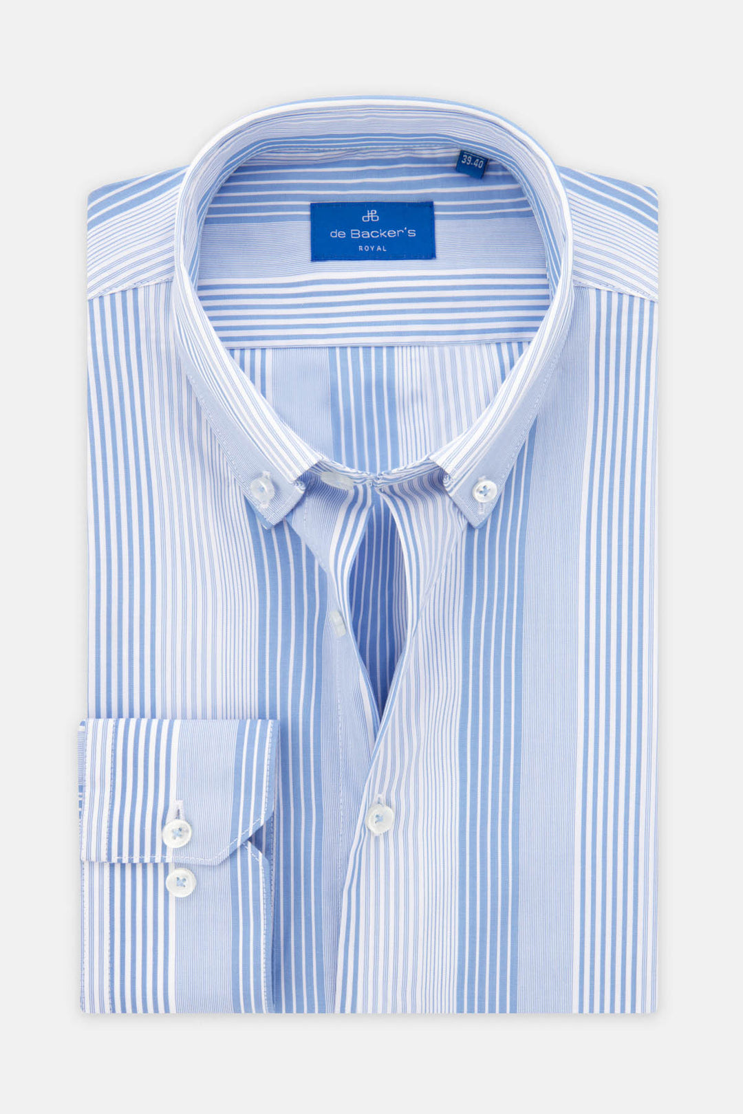 Striped Light Blue Casual Shirt - 1
