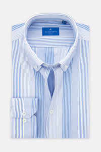 Striped Light Blue Casual Shirt - 1