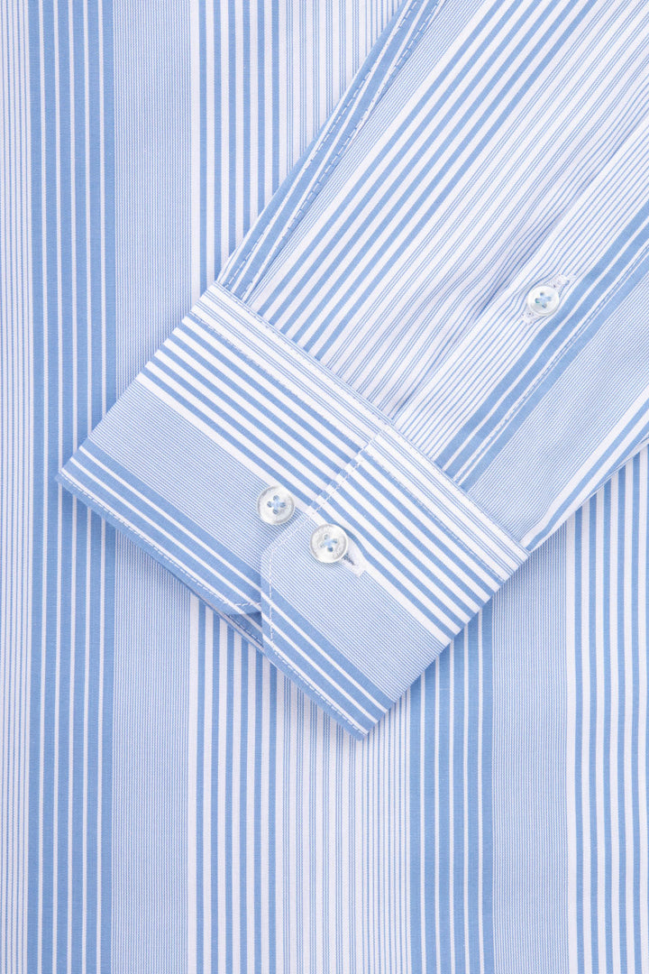 Striped Light Blue Casual Shirt - 3