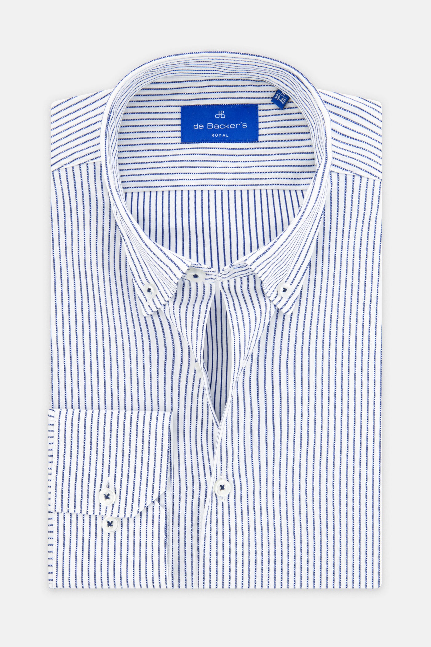 Striped White & Navy Casual Shirt