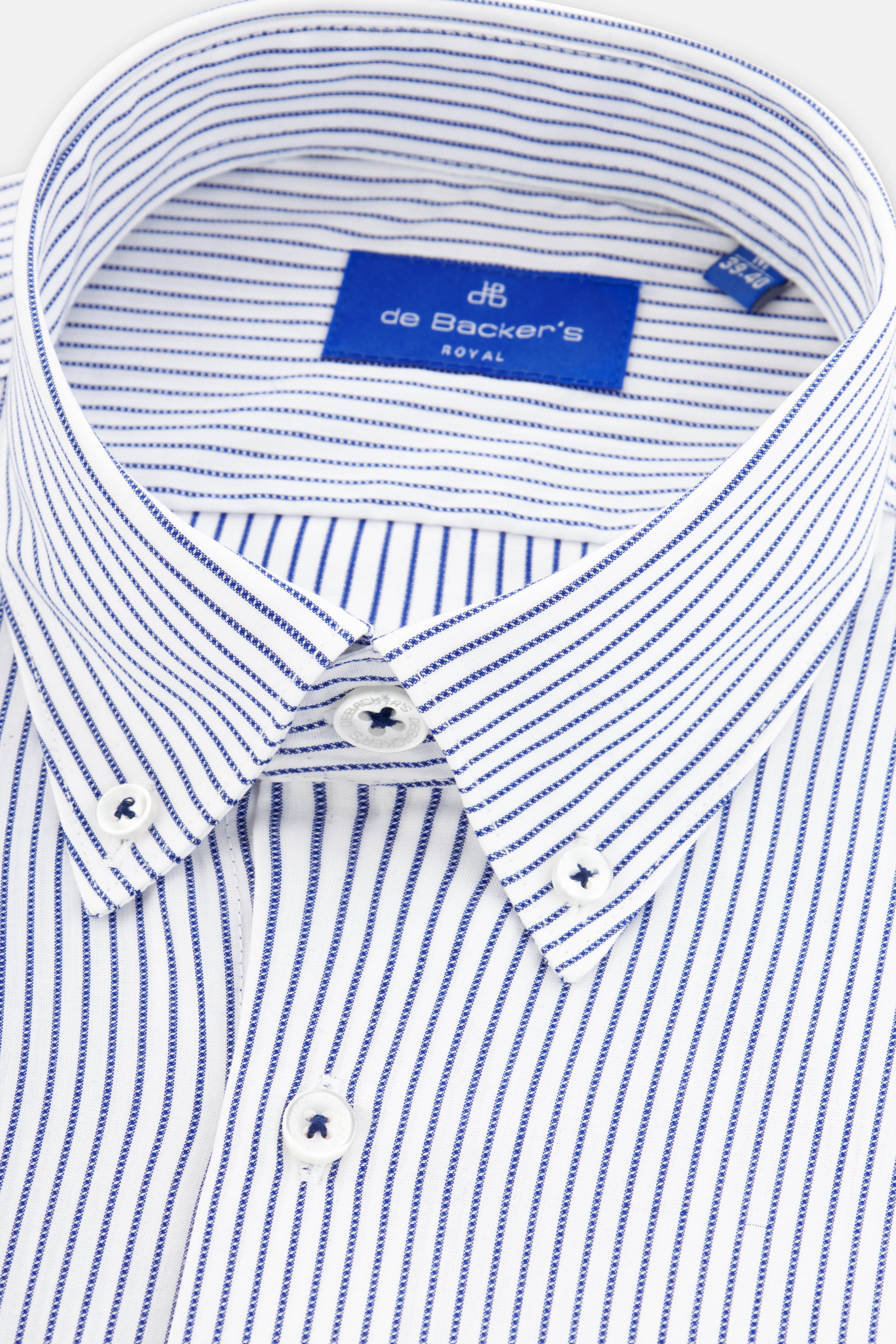 Striped White & Navy Casual Shirt