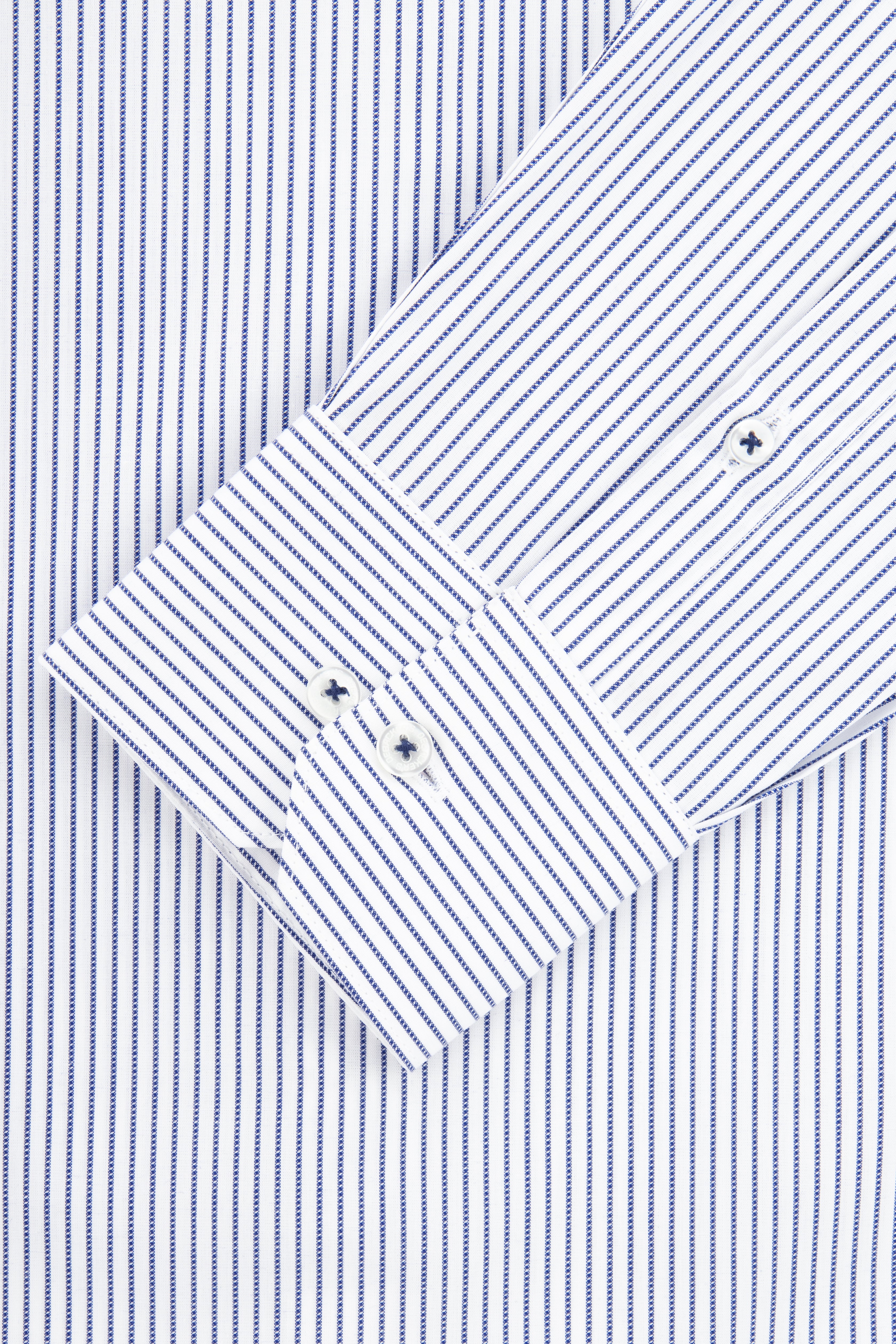 Striped White & Navy Casual Shirt