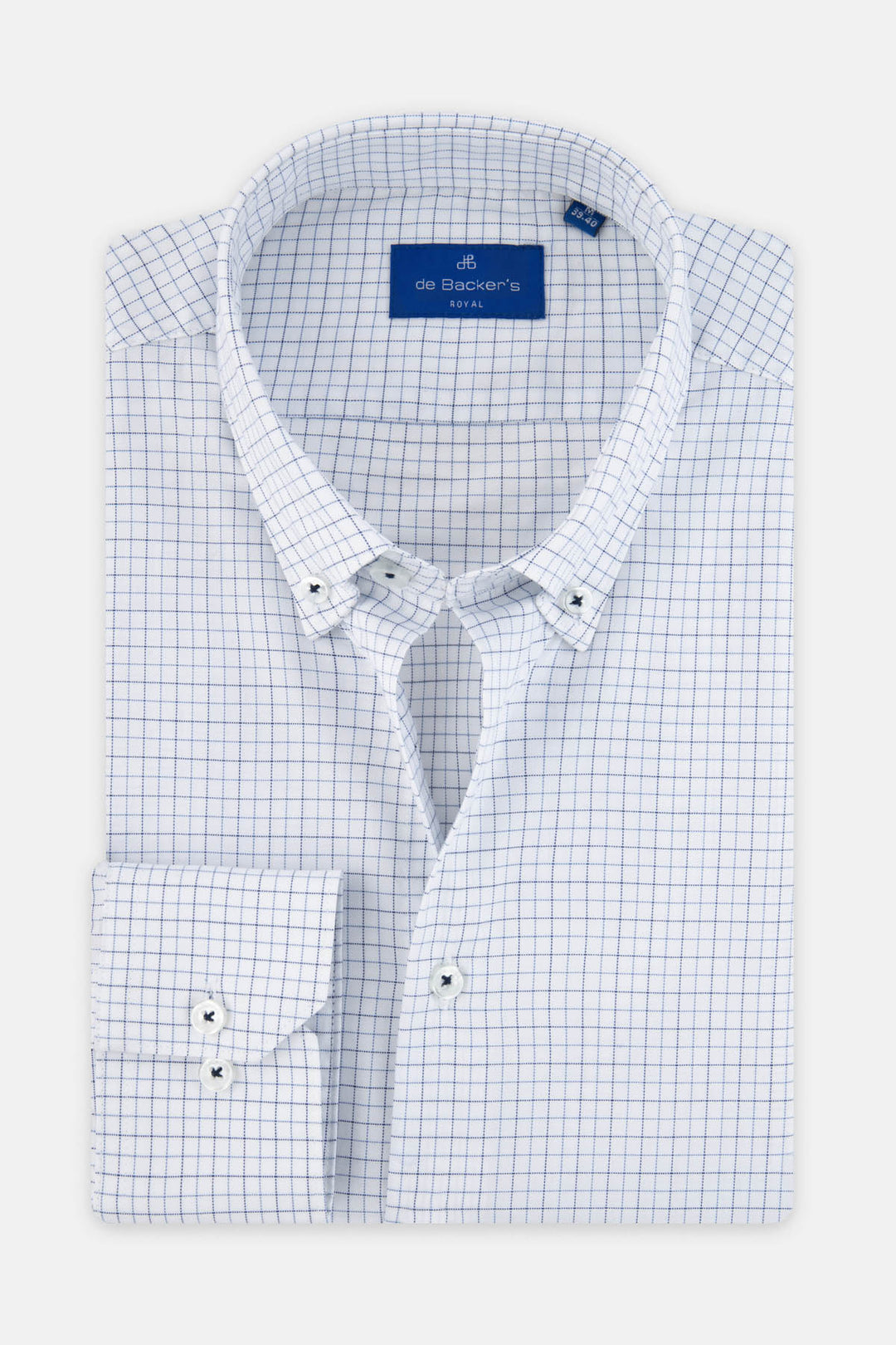 Striped White & Navy Casual Shirt - 1