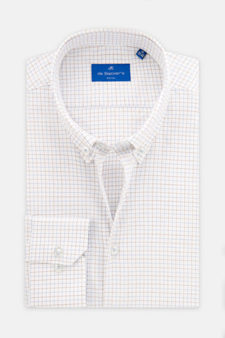 Checked White & Brown Smart Casual Shirt