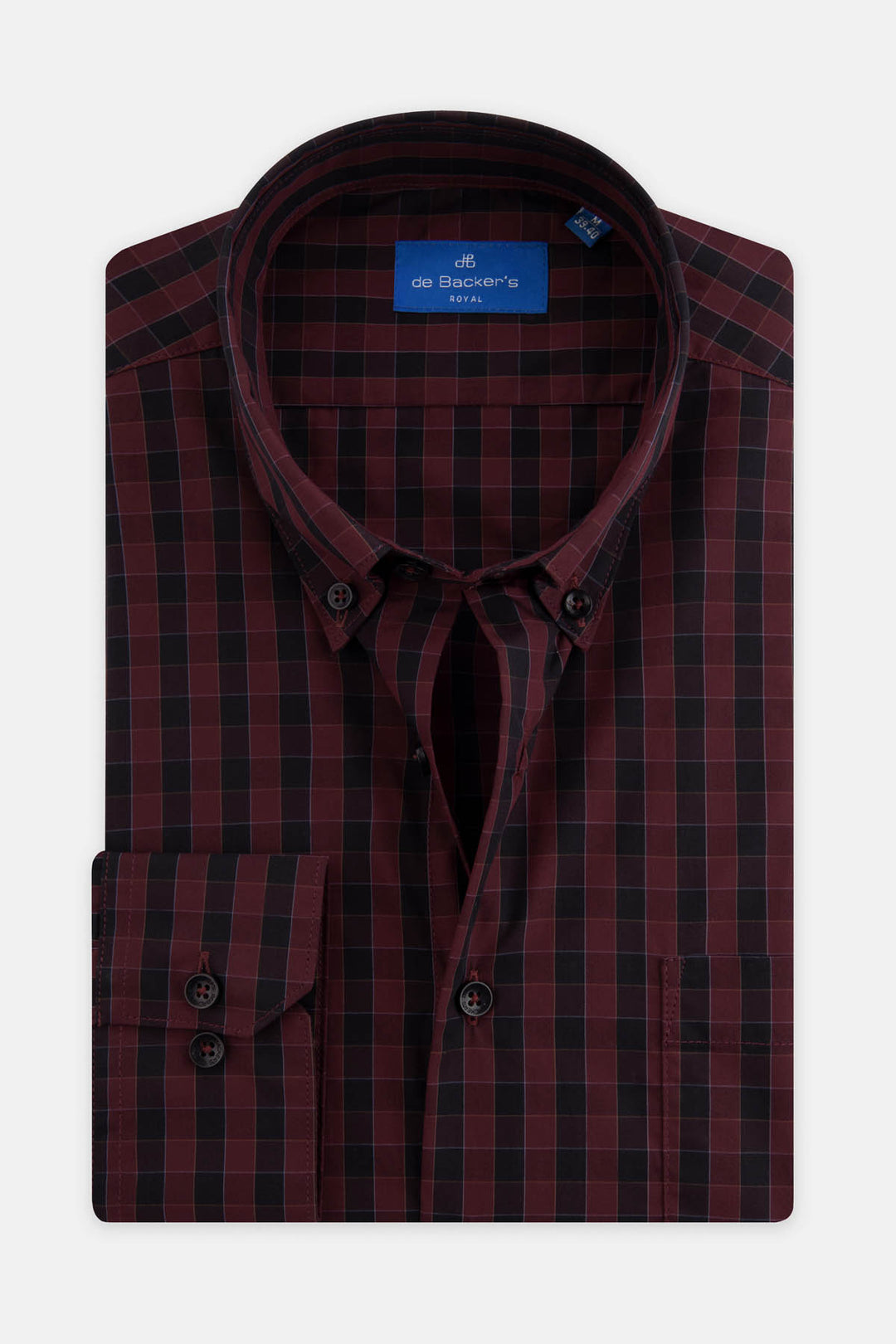 Checked Black & Dark-Red Casual Shirt - 1