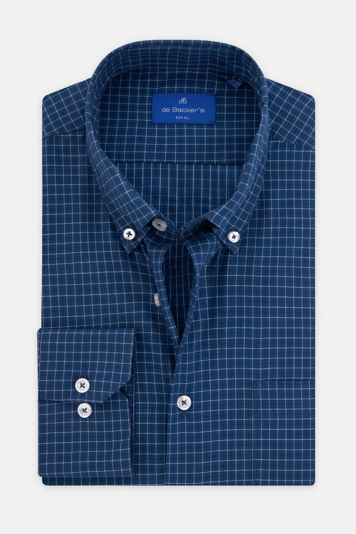 Checked Berkeley Blue & White Casual Shirt - 1