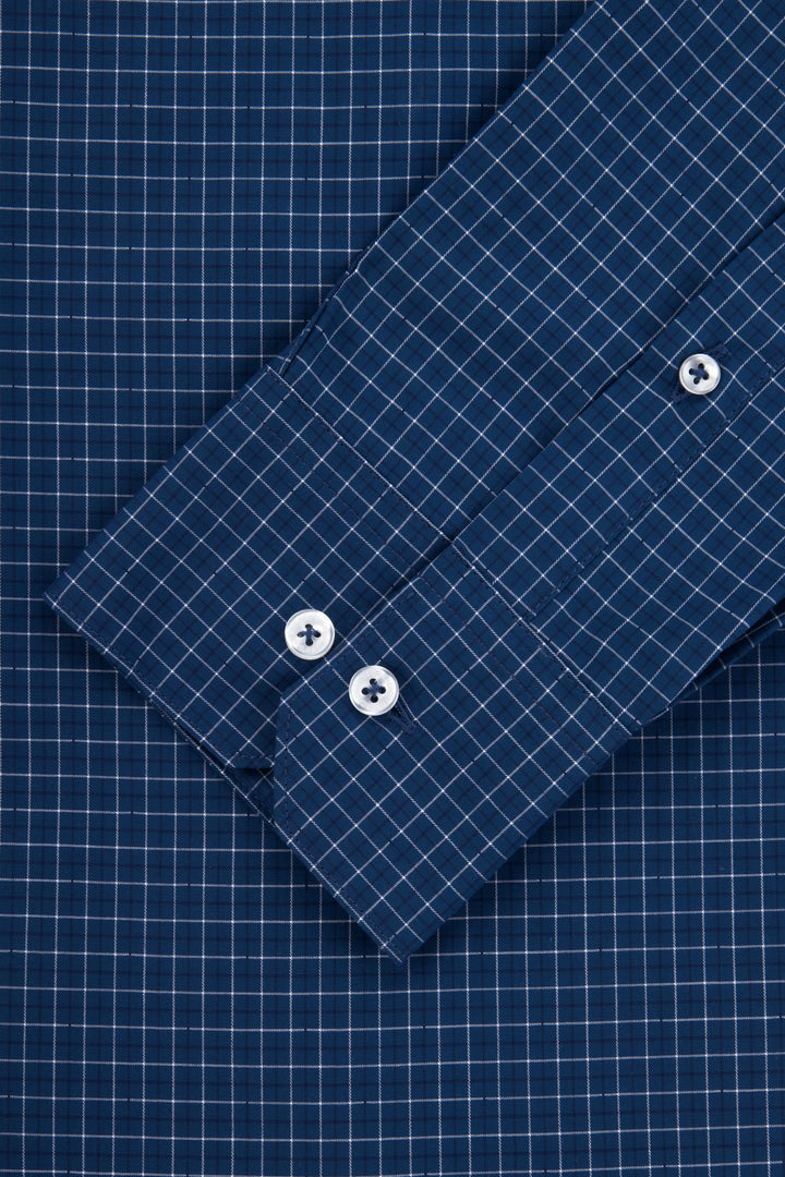 Checked Berkeley Blue & White Casual Shirt - 3