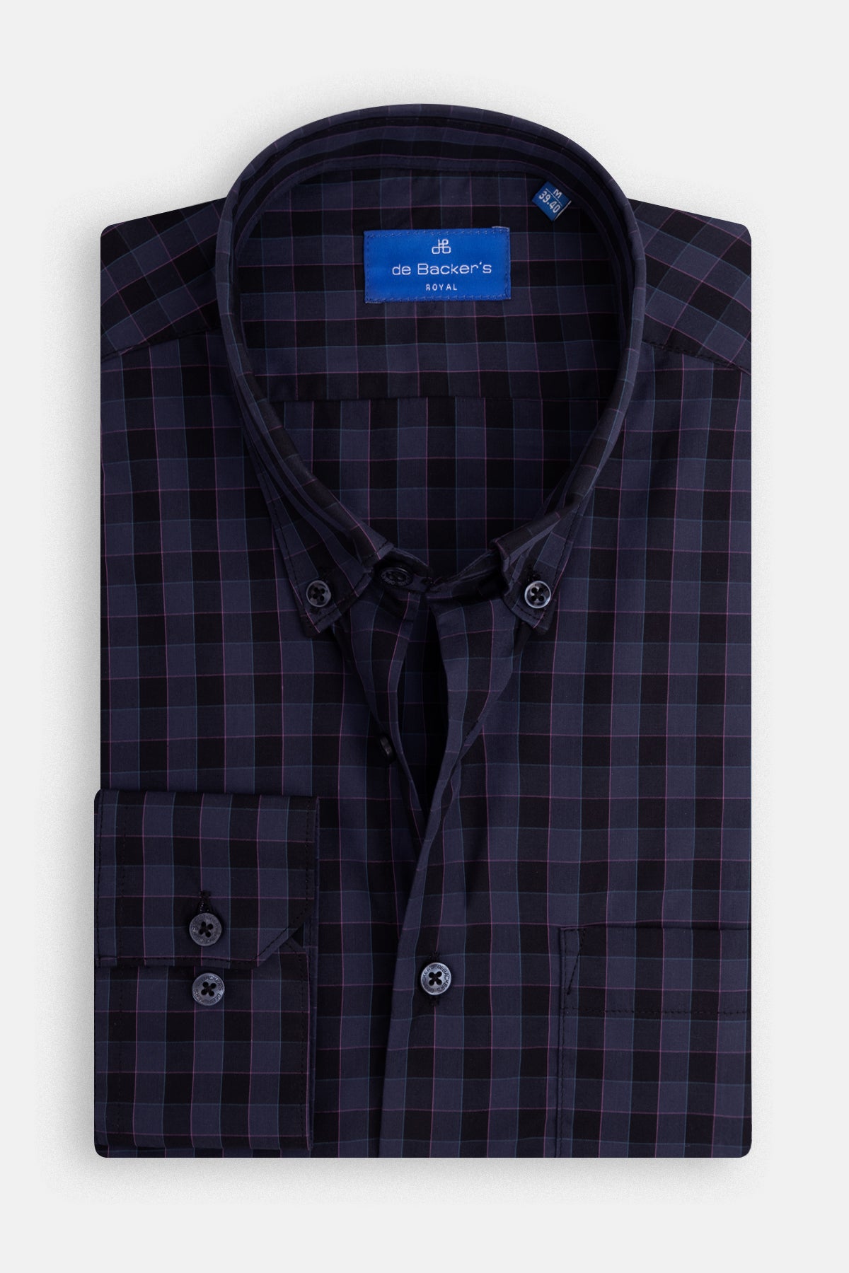 Checked Space Cadet Navy & Black Casual Shirt