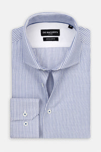 Patterned Blue Smart Casual Shirt - 1