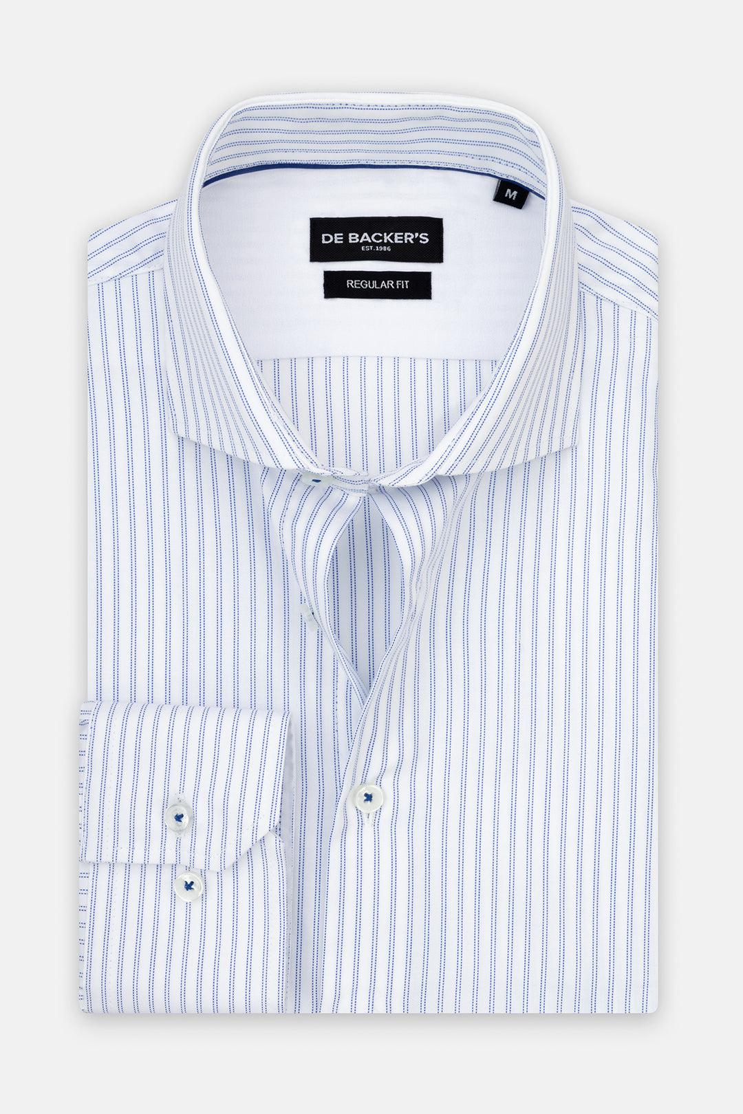 Striped Light Blue Smart Casual Shirt - 1