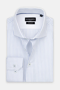 Striped Light Blue Smart Casual Shirt - 1