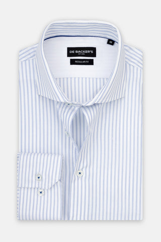 Striped Light Blue Smart Casual Shirt