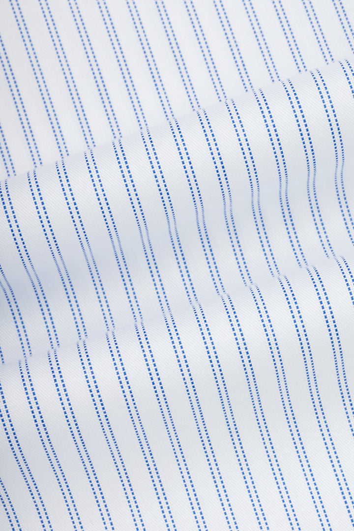 Striped Light Blue Smart Casual Shirt - 4