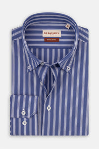 Striped Navy Smart Casual Shirt - 1
