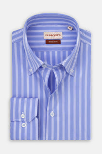 Striped Blue Smart Casual Shirt - 1
