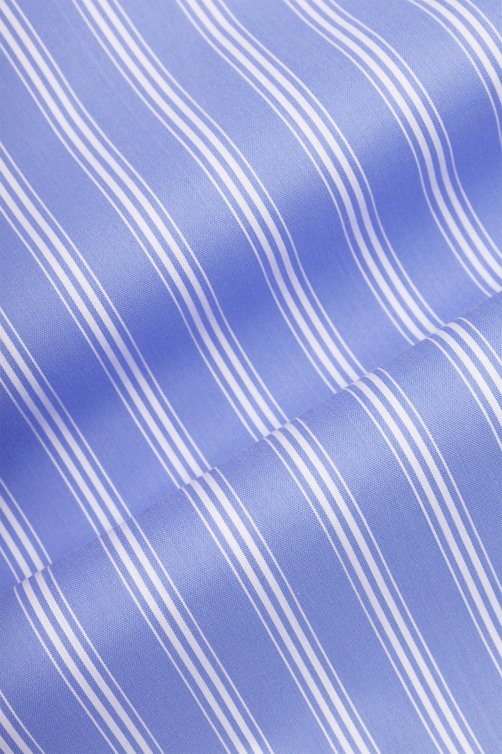 Striped Blue Smart Casual Shirt - 4
