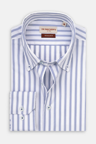 Striped Blue Smart Casual Shirt