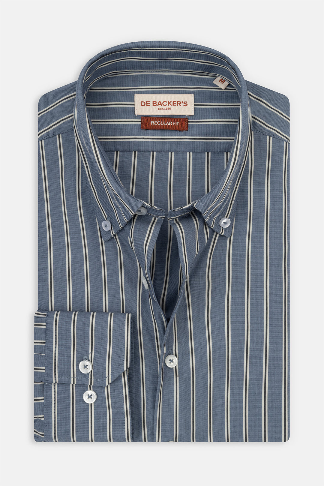 Striped Dark Gray Smart Casual Shirt - 1