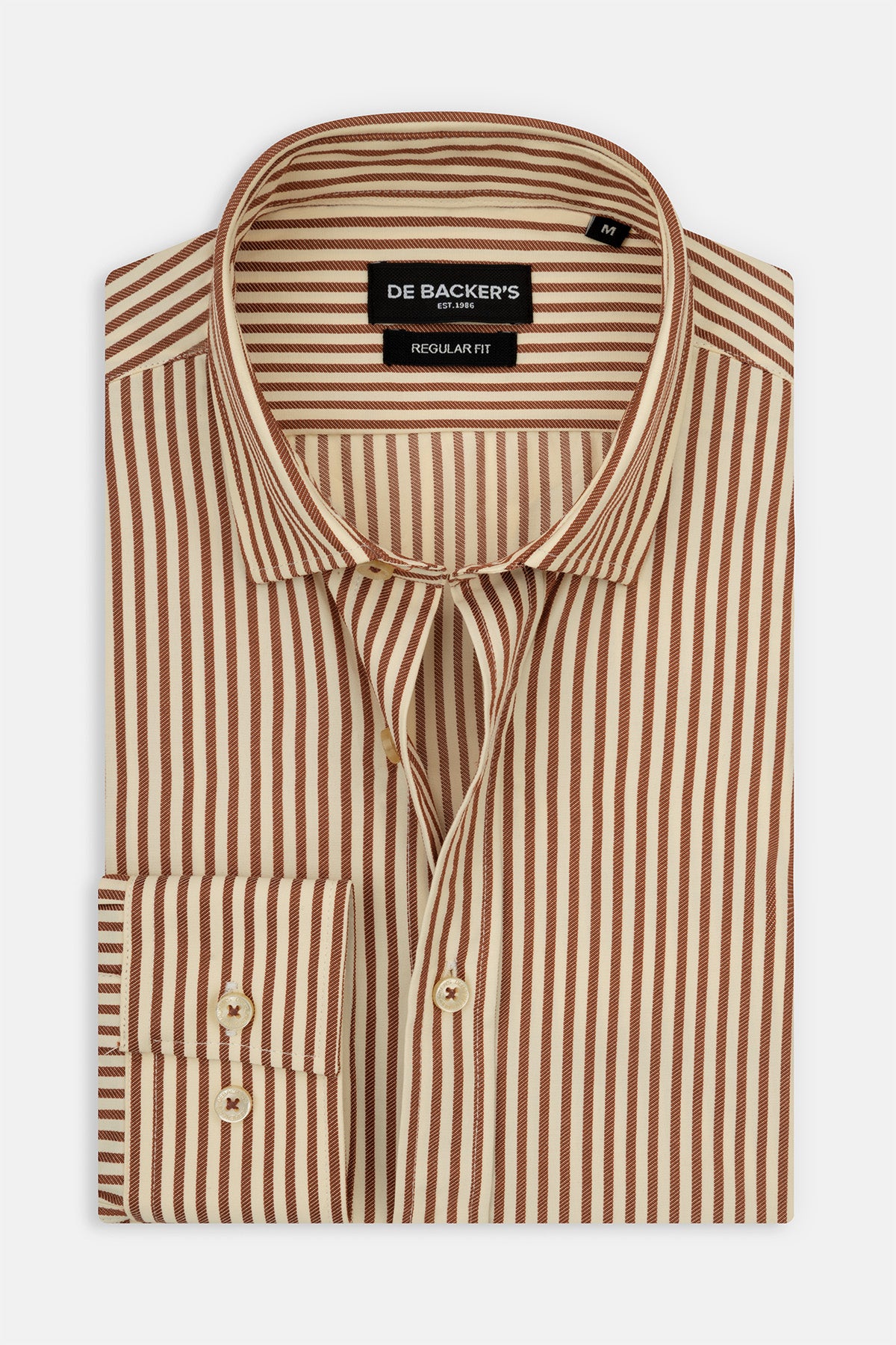 Striped Brown Smart Casual Shirt