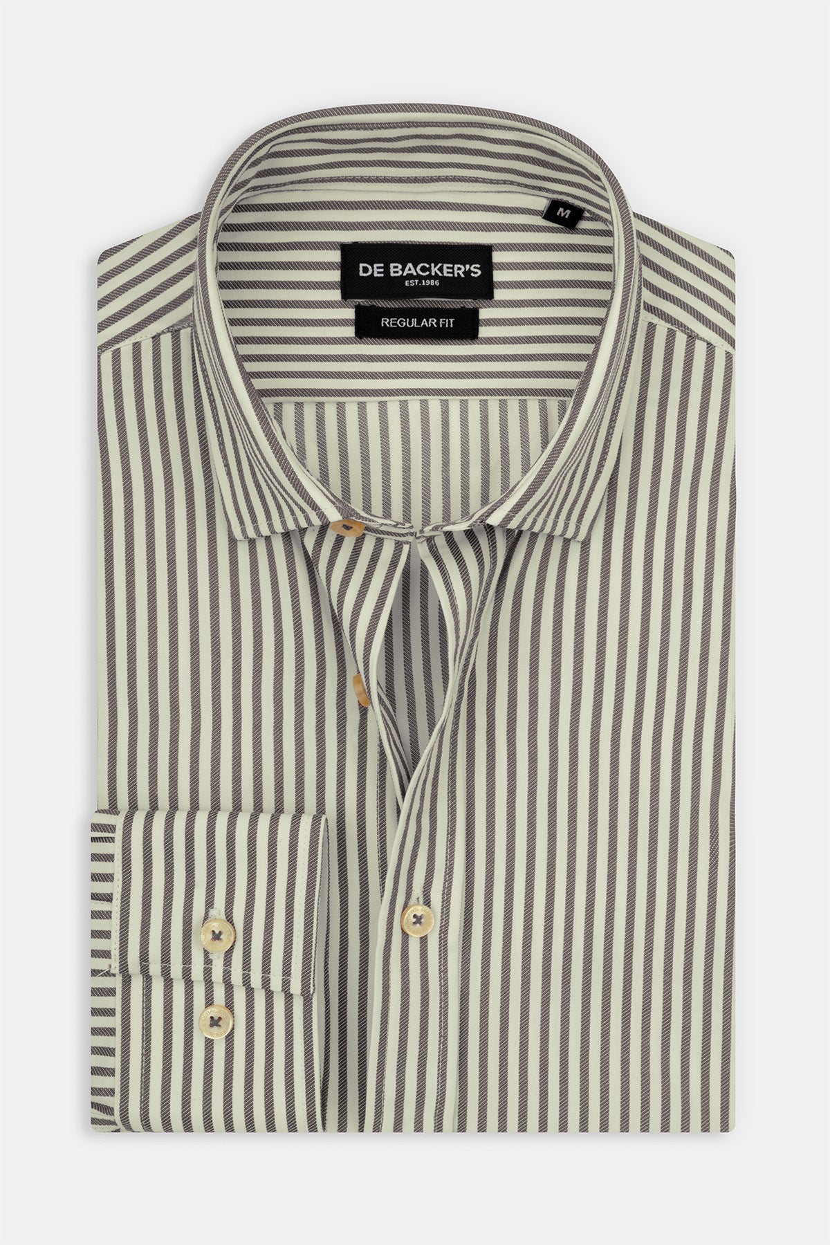 Striped Light Brown Smart Casual Shirt