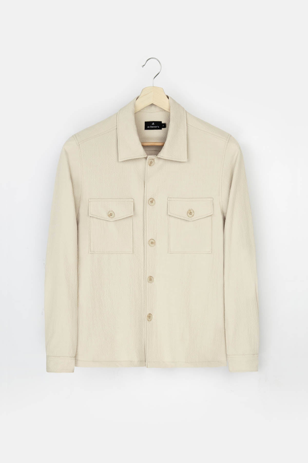 Patterned Bone Beige Over-Shirt