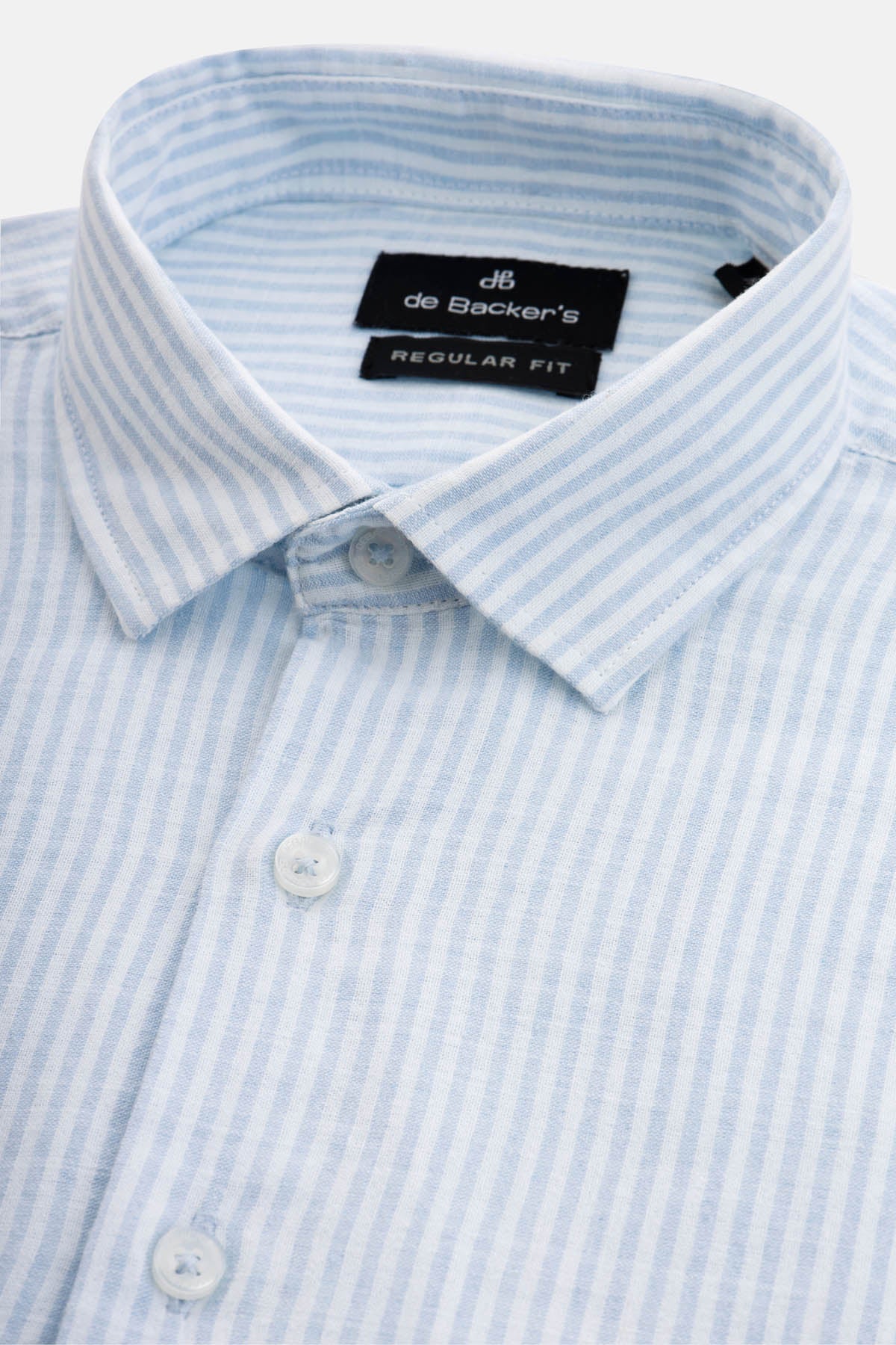 Striped Light Blue & White Casual Shirt - 2