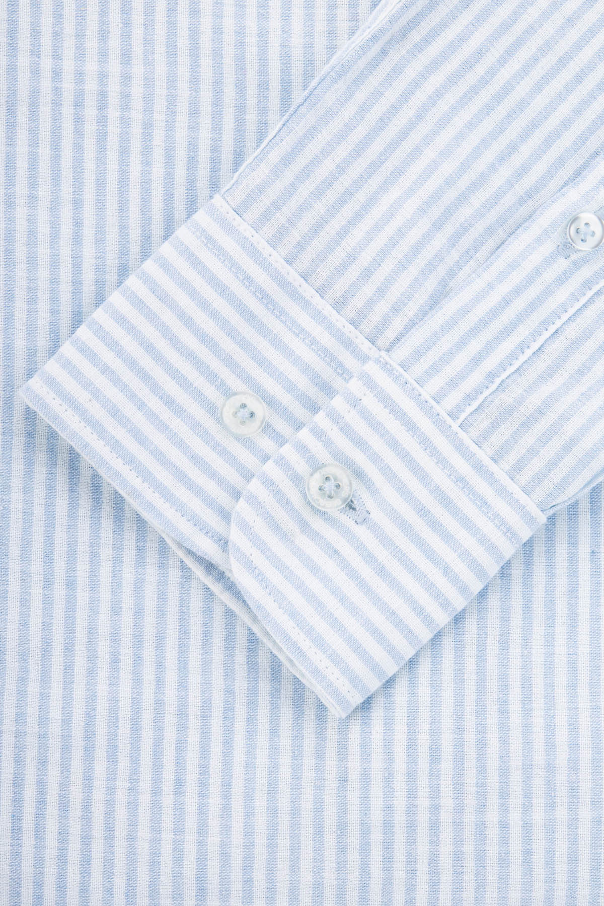 Striped Light Blue & White Casual Shirt