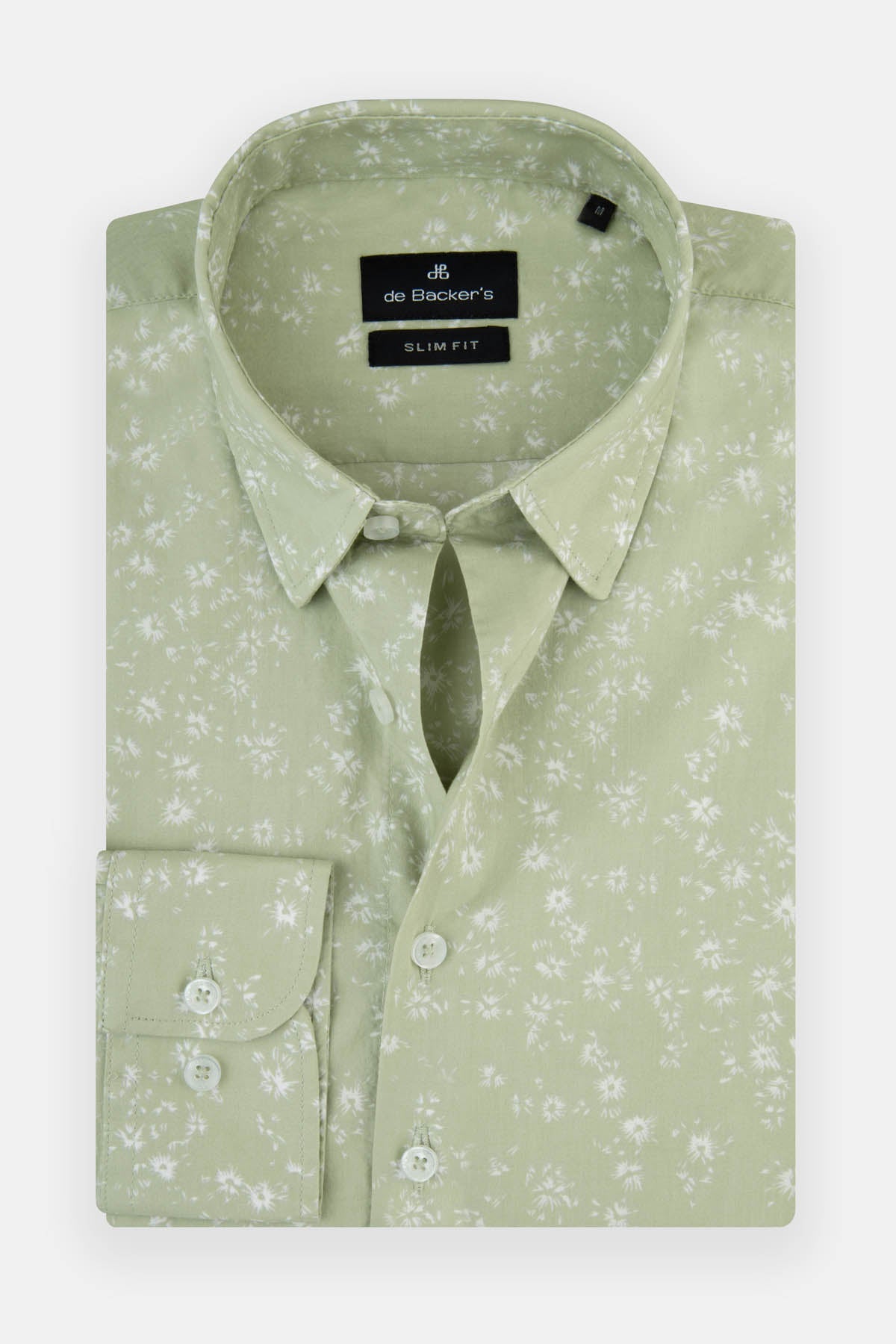 Printed Sage Green Casual Shirt