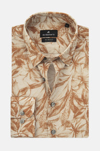 Printed Beige & Brick Casual Shirt - 2