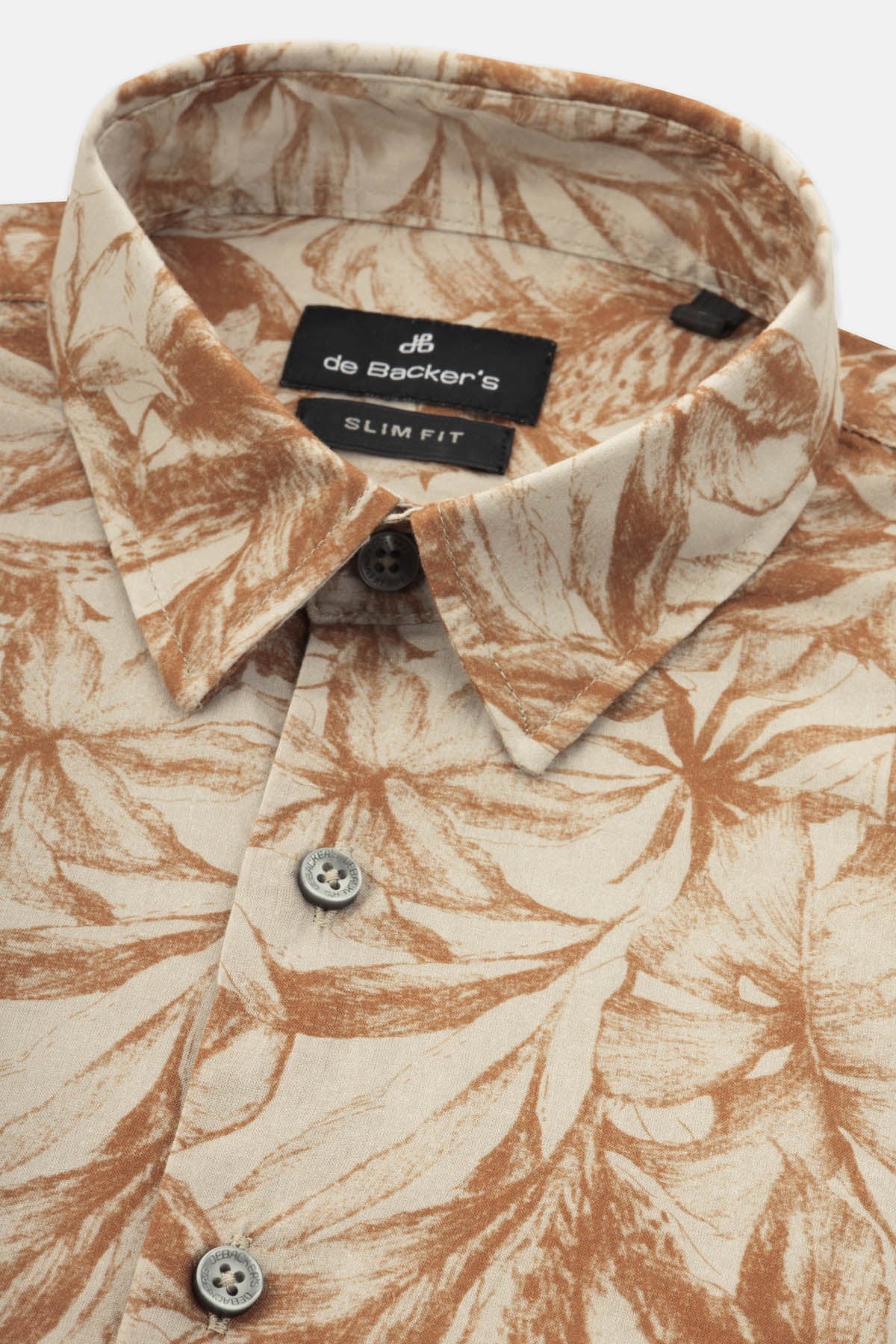 Printed Beige & Brick Casual Shirt