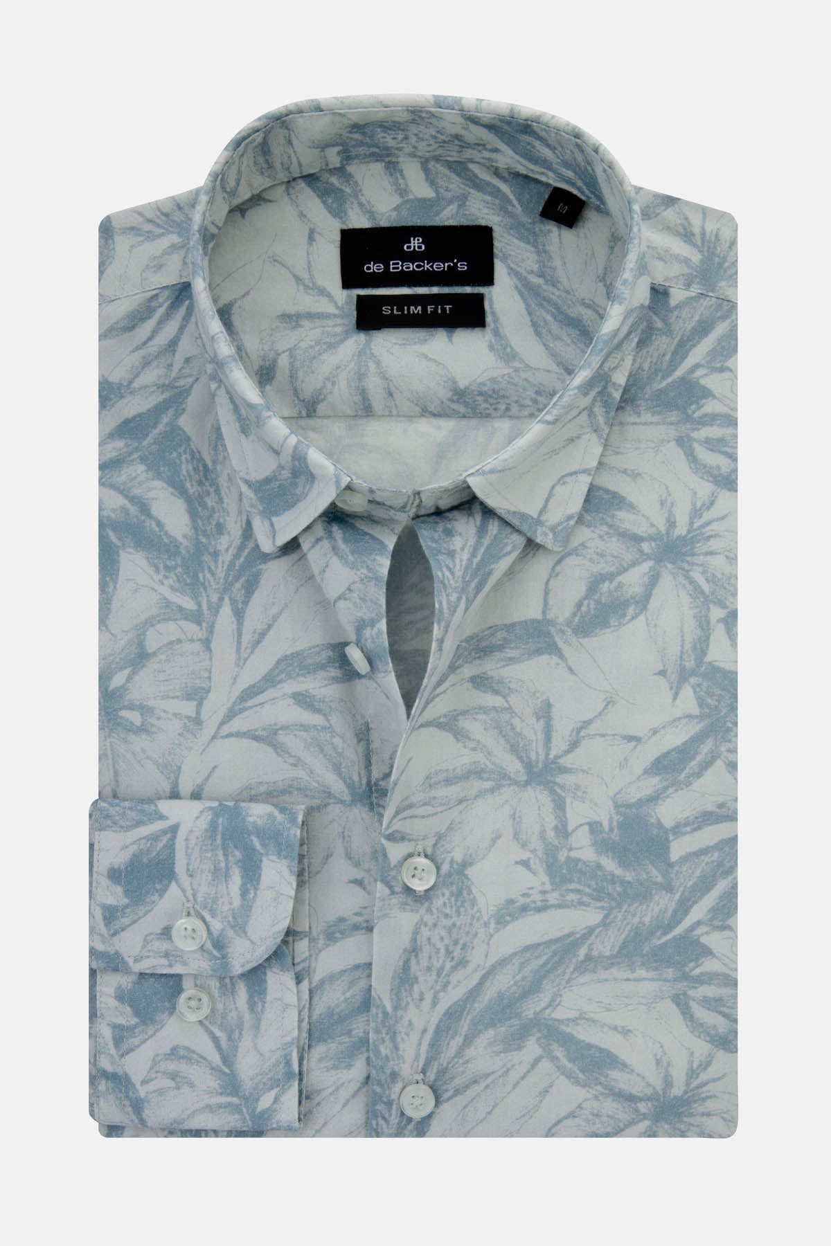 Printed Air Force Blue & Gray Casual Shirt