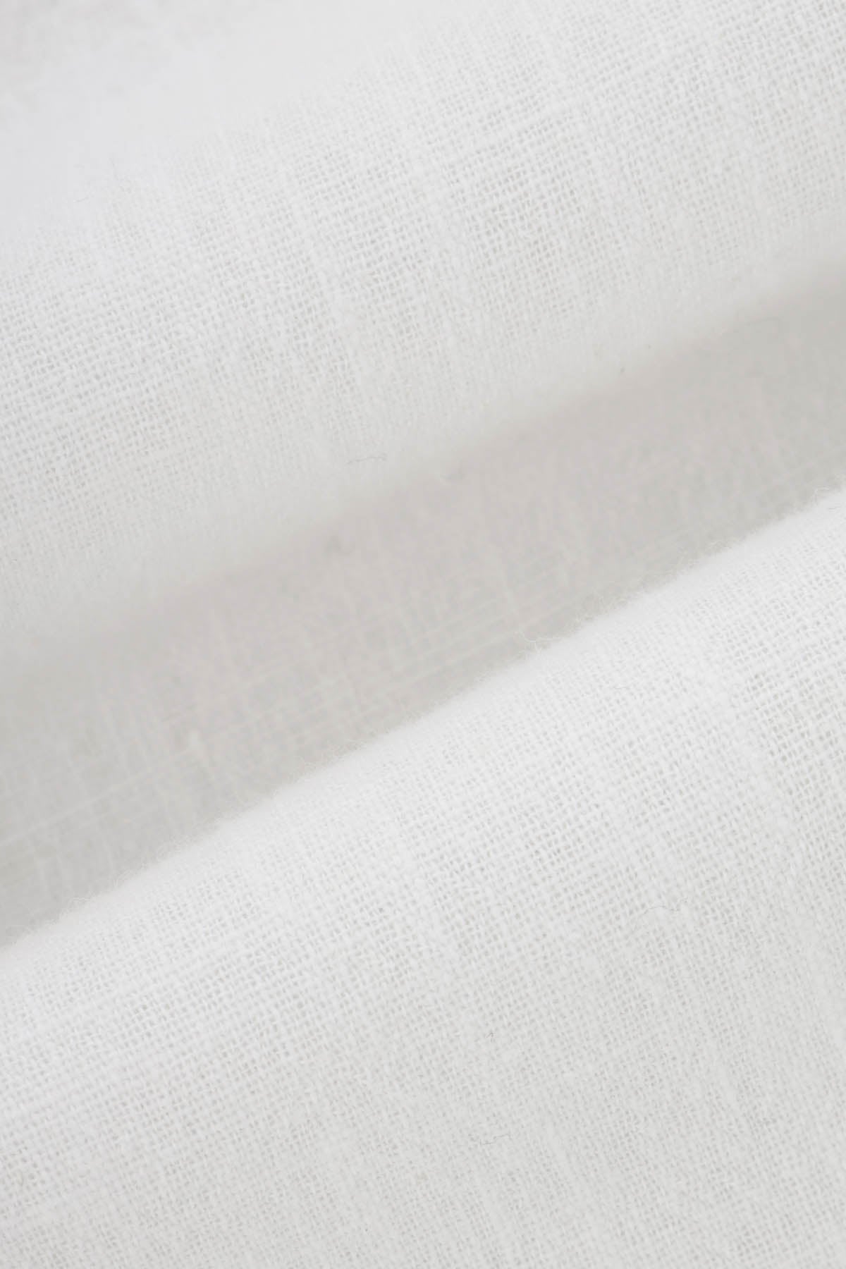 Solid Linen Off-White Casual Shirt