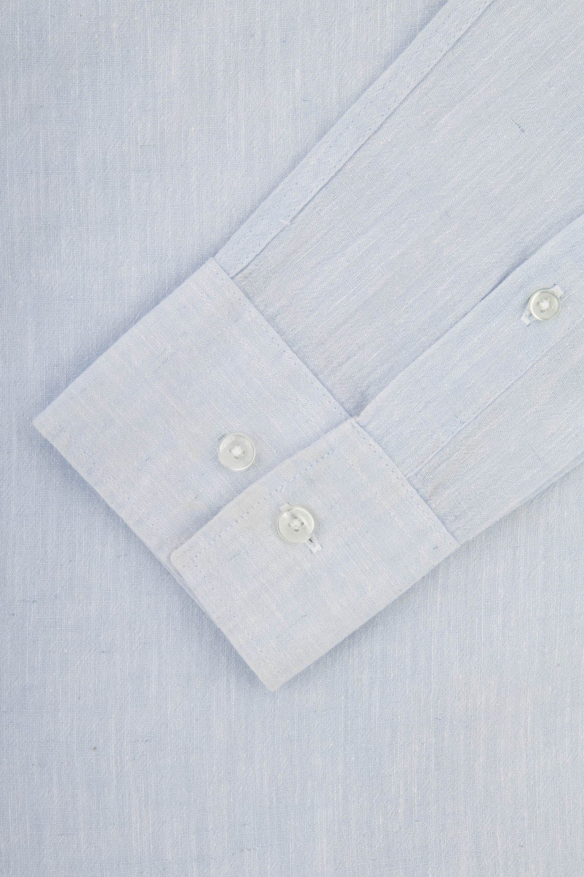 Solid Linen Light Blue Casual Shirt