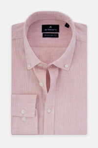 Solid Linen Tea Rose Casual Shirt - 1