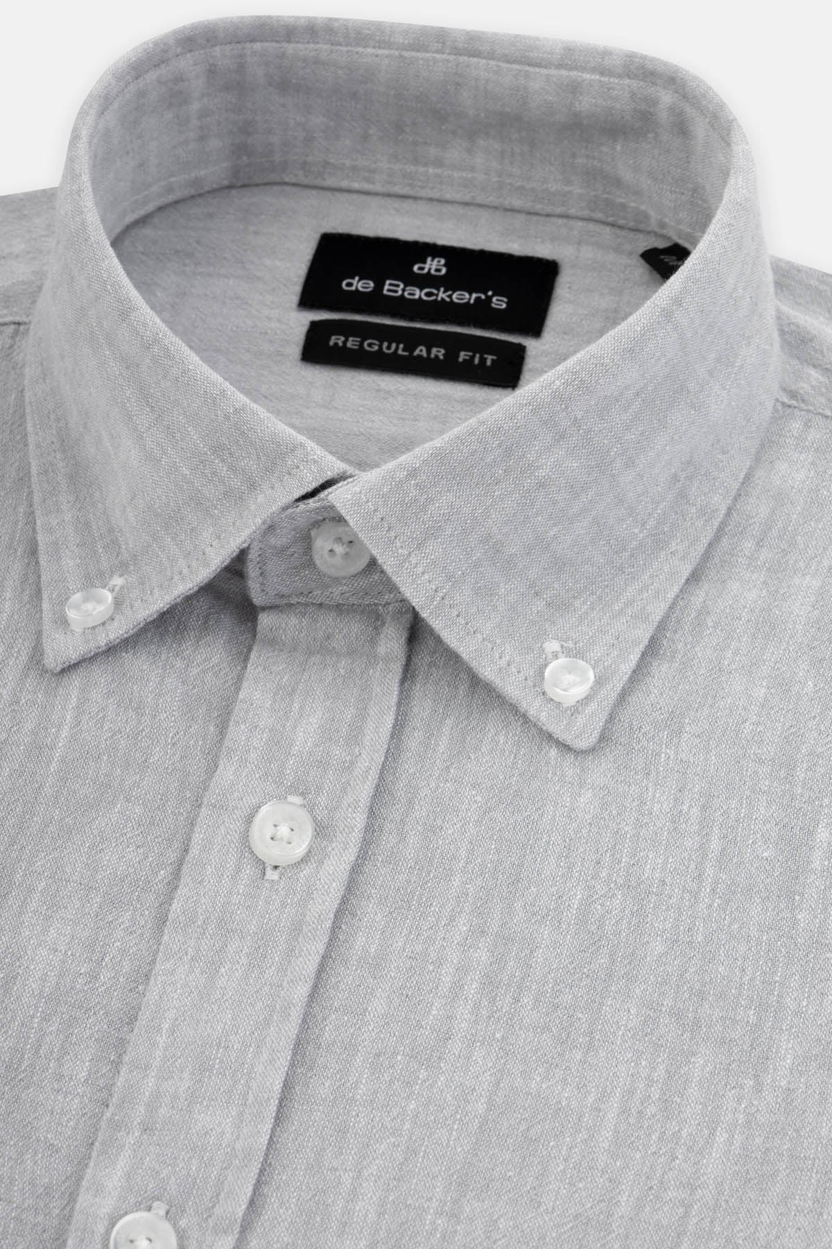 Solid Linen French Gray Casual Shirt