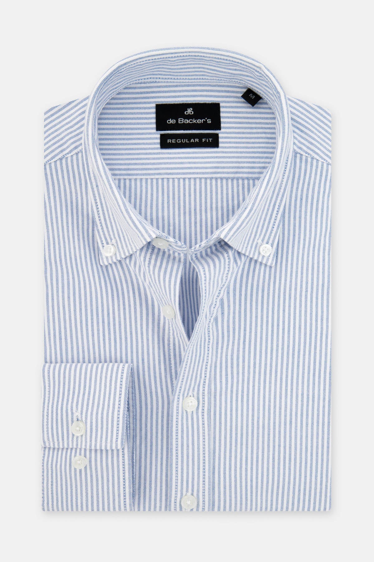 Striped Linen Look White & Light-Blue Casual Shirt