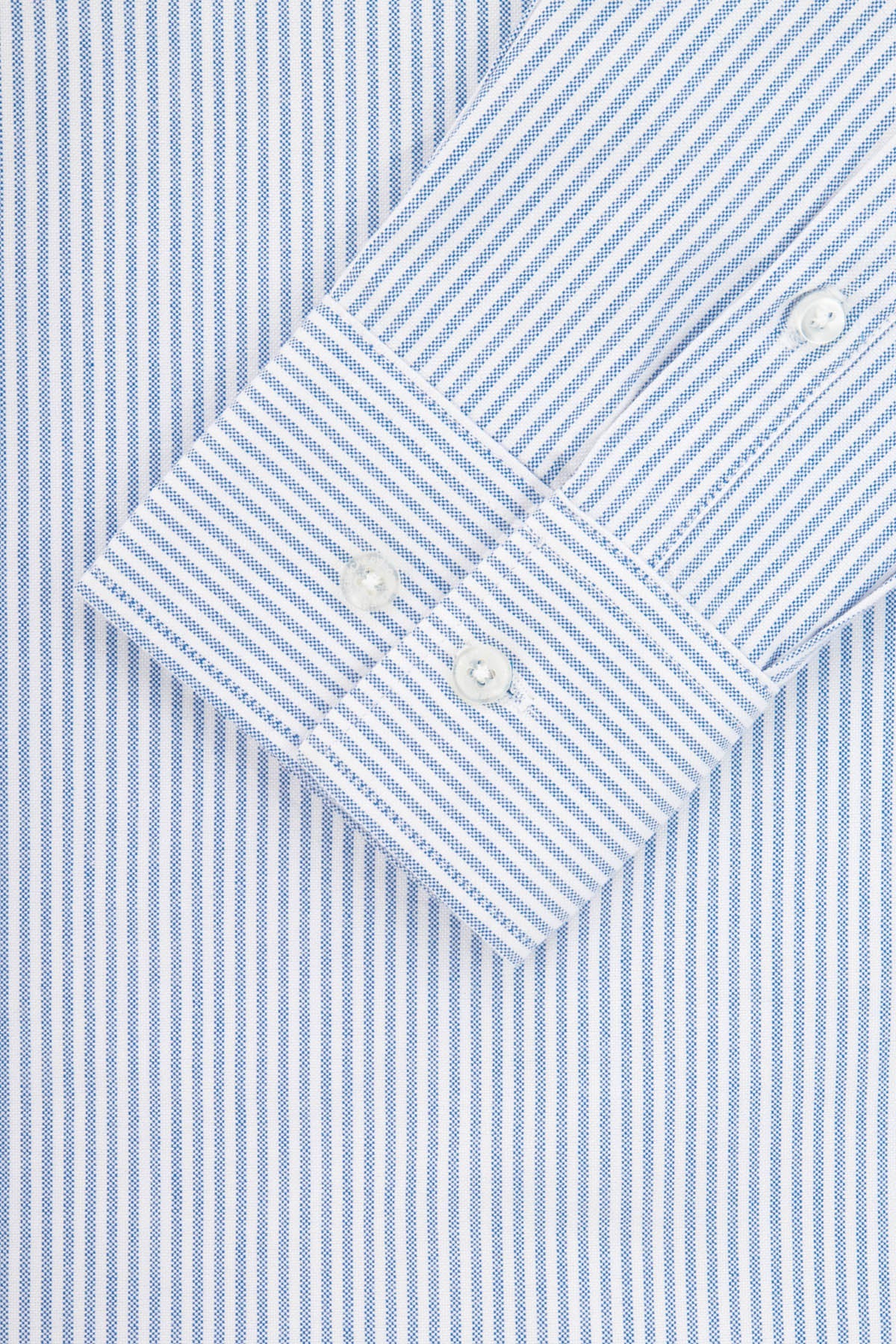 Striped Linen Look White & Light-Blue Casual Shirt