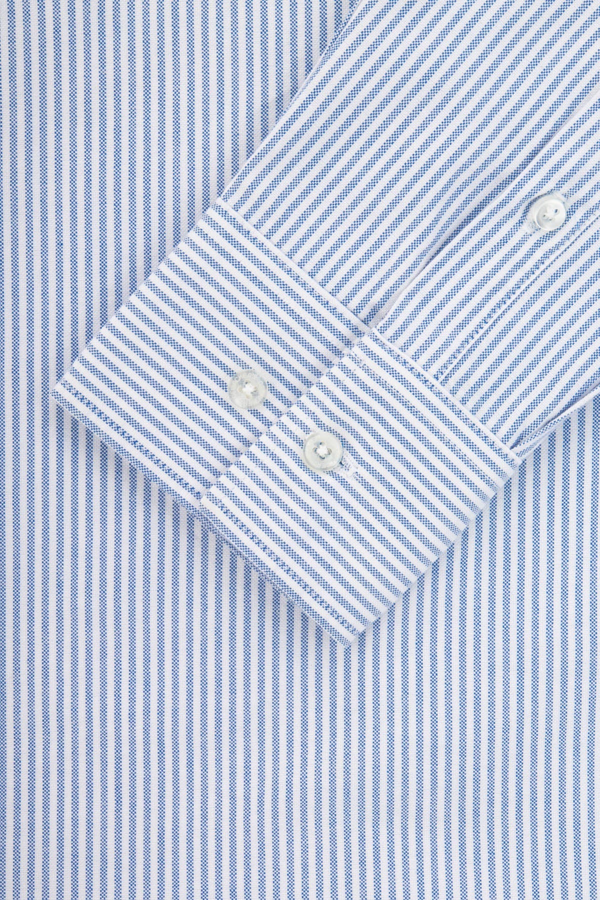 Striped Linen Look White & Light-Blue Casual Shirt