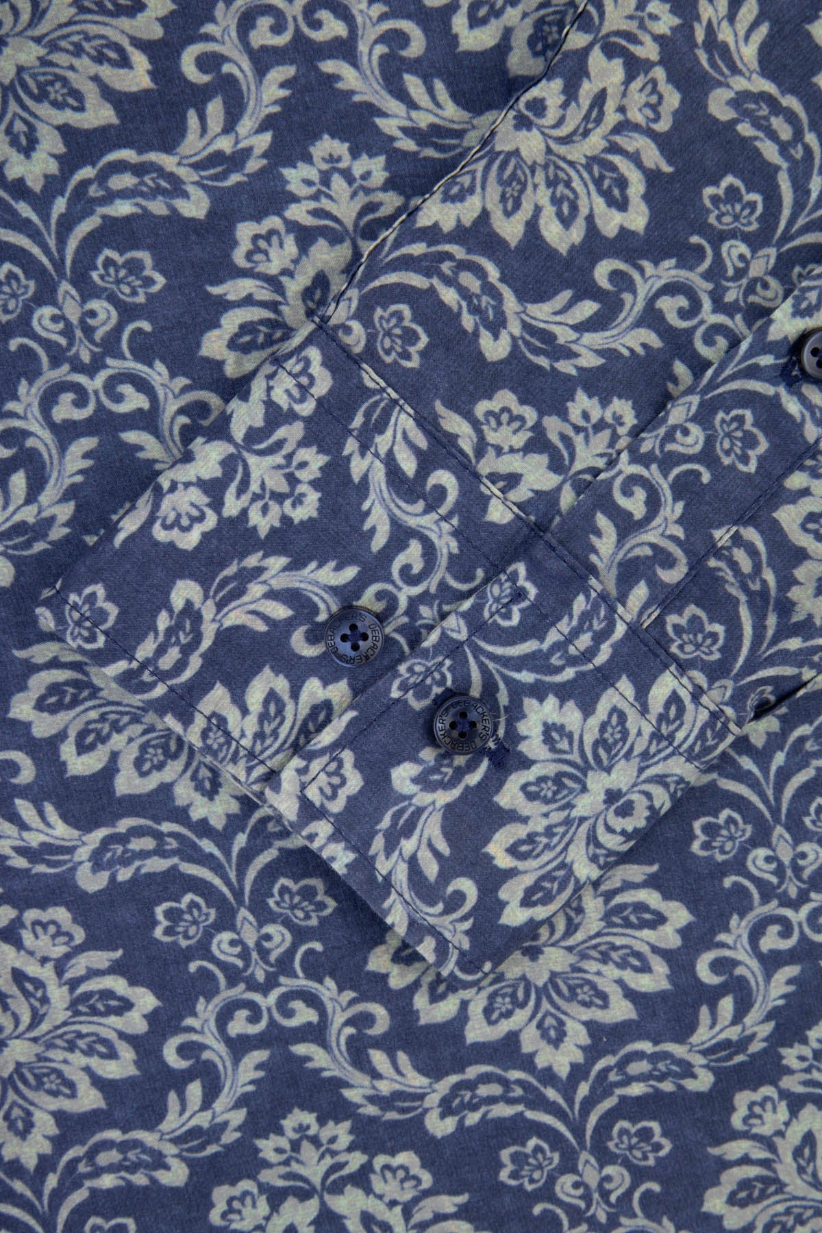 Damask Printed YInMn Blue Casual Shirt