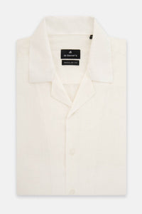 Textured Off White Short-Sleeves Shirt - 1