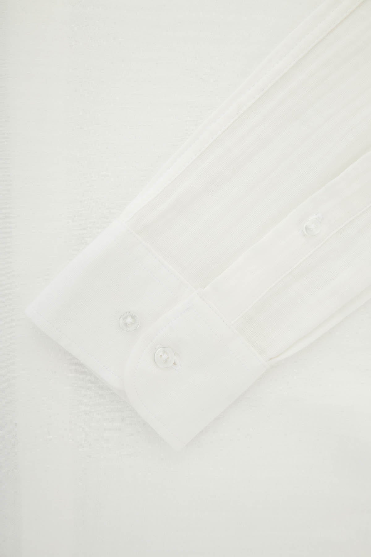 Birdseye Off-White Casual Shirt - 3