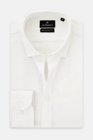 Solid Off-White Linen blend Casual Shirt