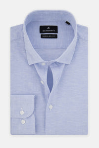 Solid Linen Light Blue Casual Shirt - 1